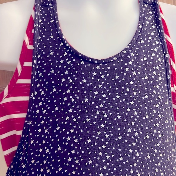 Cutest Stars & Stripes Patriotic Balloon hem Dress Ever Red White & Blu - Picture 4 of 11